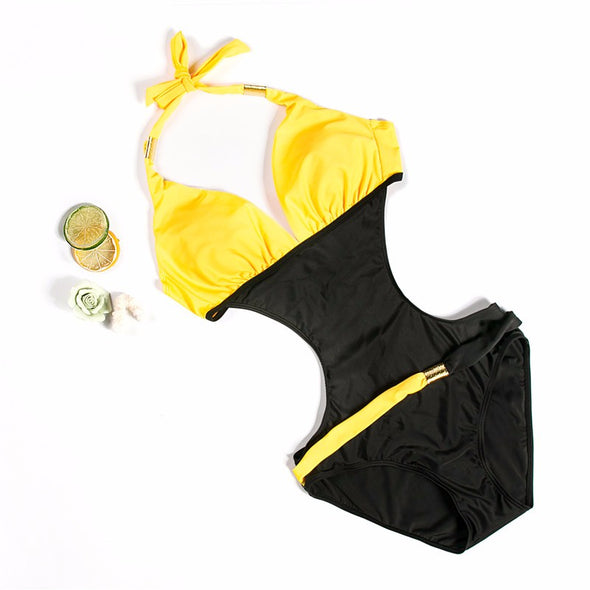 Bicolor Halter Monokini