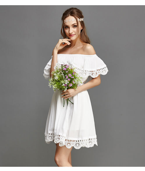 Off Shoulder beach dress in four colors
