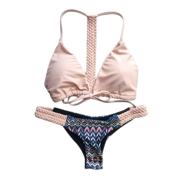 Brazilian Pink Backless bikini