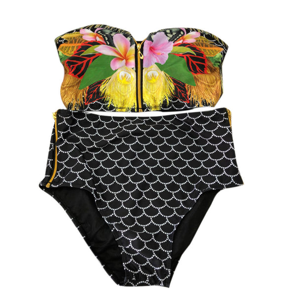 High Waist Bikini with floral pattern