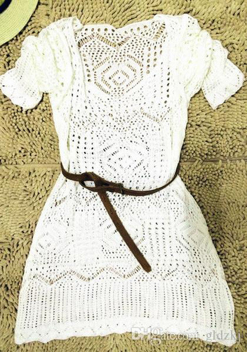 White Crochet bikini dress