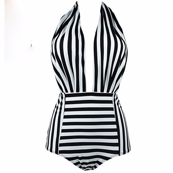 Black & white stripped swimsuit