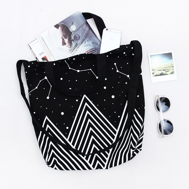 Starry Sky & mountains Tote bag