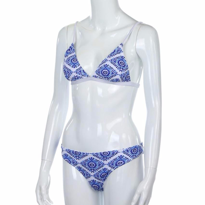 Small blue and white bikini
