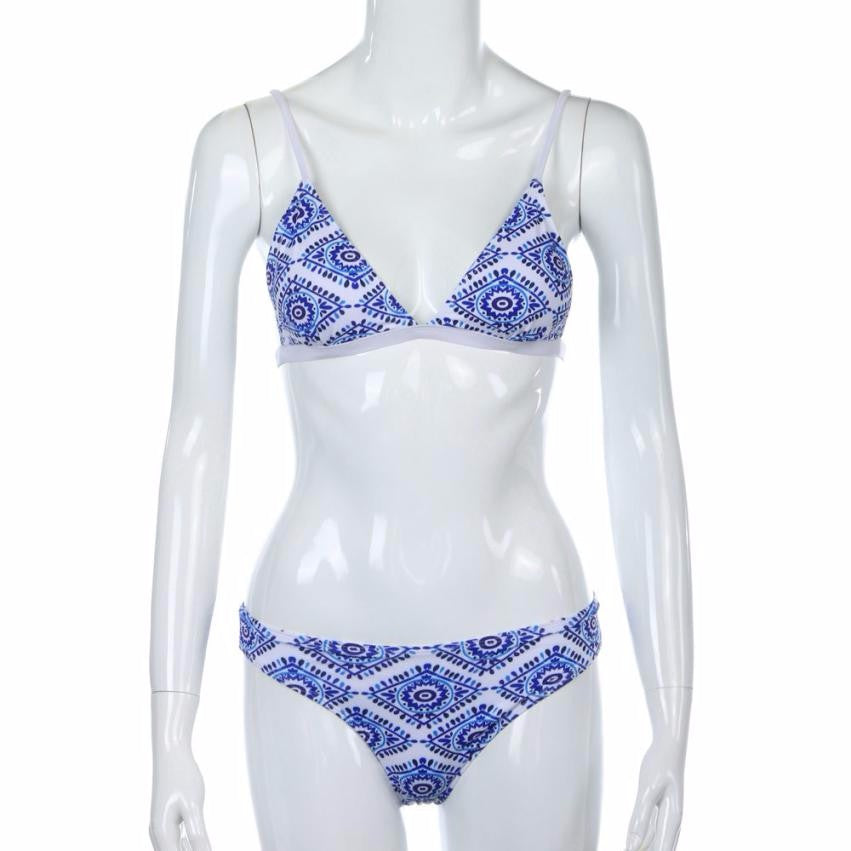 Small blue and white bikini