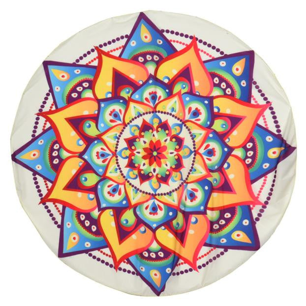 Colorful Mandala round beach mat