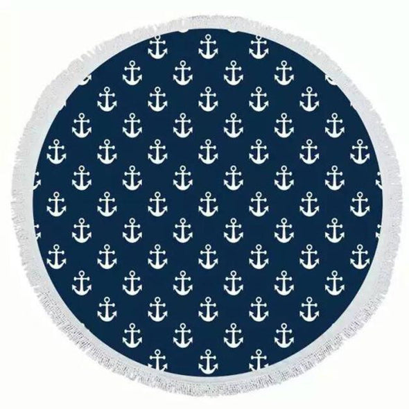 Round Beach mat in Navy blue