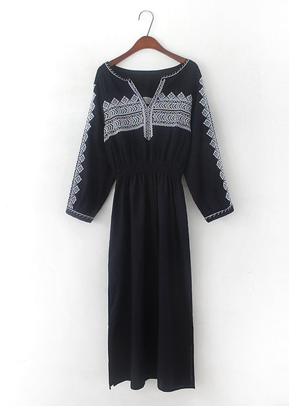 Vintage Ethnic Embroidery Mexican Dress
