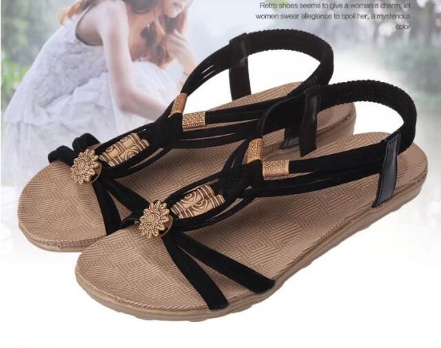 Lace sandals with tribal decoration