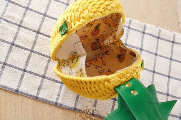 Straw Handmade Pineapple Handbag